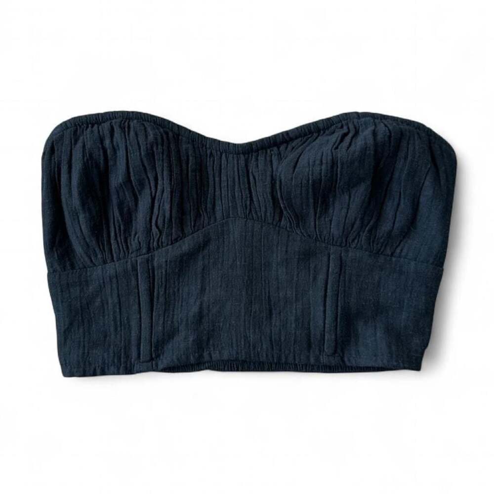 Y2K American Eagle Black Cropped Tube Top – Size XS
